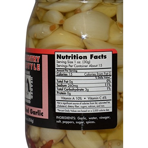 Texas Hill Country Hot Pickled Garlic 16Oz