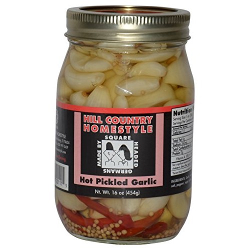 Texas Hill Country Hot Pickled Garlic 16Oz