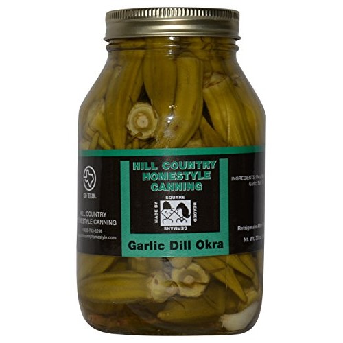 Texas Hill Country Pickled Garlic Dill Okra 32 Oz