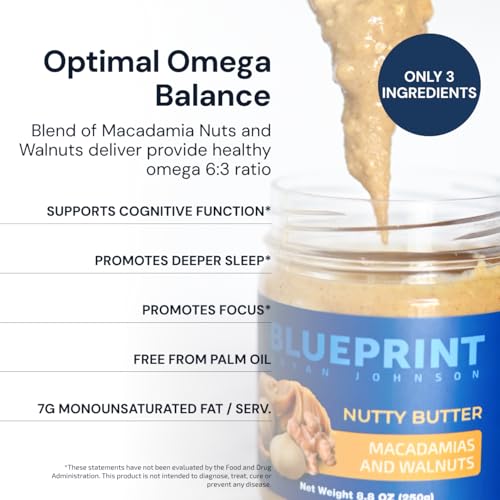 Blueprint Bryan Johnson Nutty Butter – Chunky Macadamia Nut Butt...