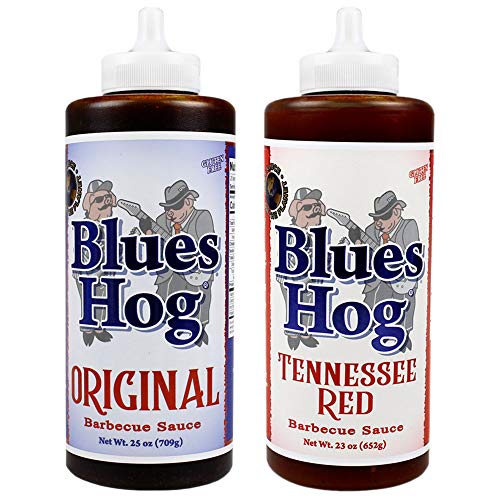 Blues Hog Original 25 Oz and Tennessee Red 23 Oz BBQ Sauce Squee...