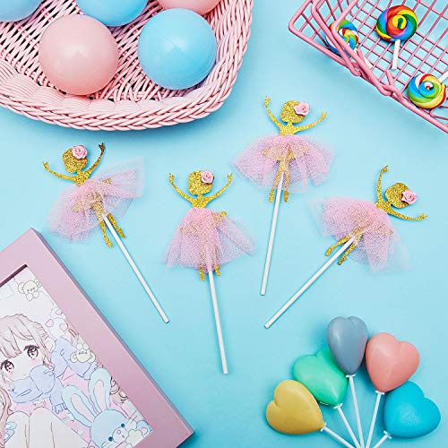 48 Pieces Ballet Dancer Girls Cupcake Toppers Ballerina Dessert