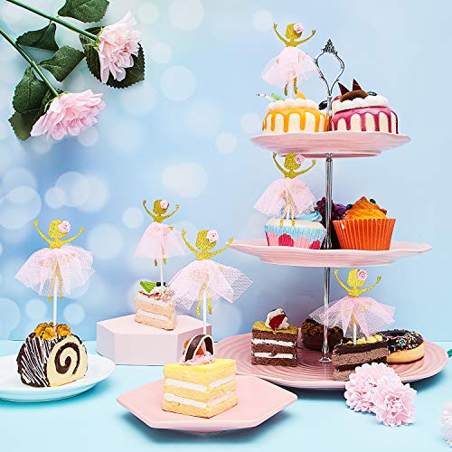 48 Pieces Ballet Dancer Girls Cupcake Toppers Ballerina Dessert