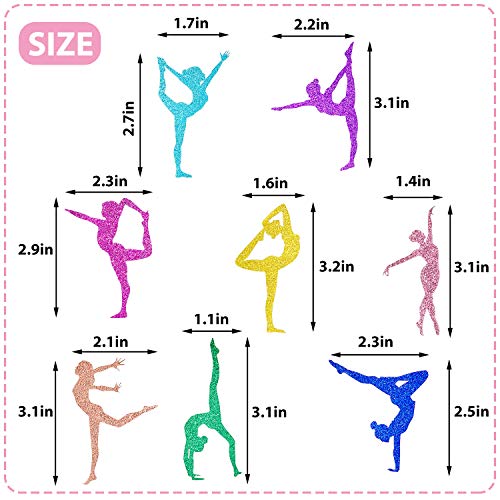 48 Pieces Glitter Gymnastics Cupcake Toppers Gymnast Girl Cake P