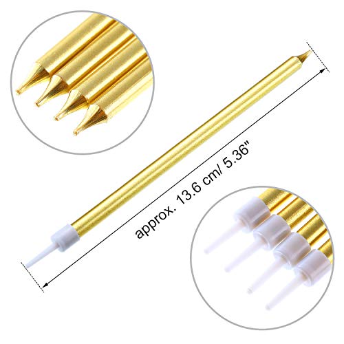 Blulu 50 Pieces Birthday Cake Candles Thin Cake Cupcake Candles