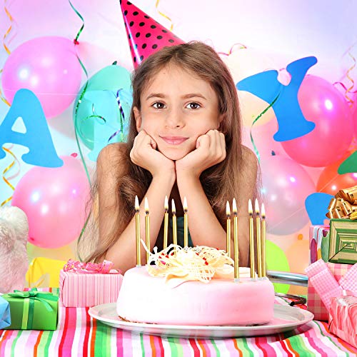 Blulu 50 Pieces Birthday Cake Candles Thin Cake Cupcake Candles