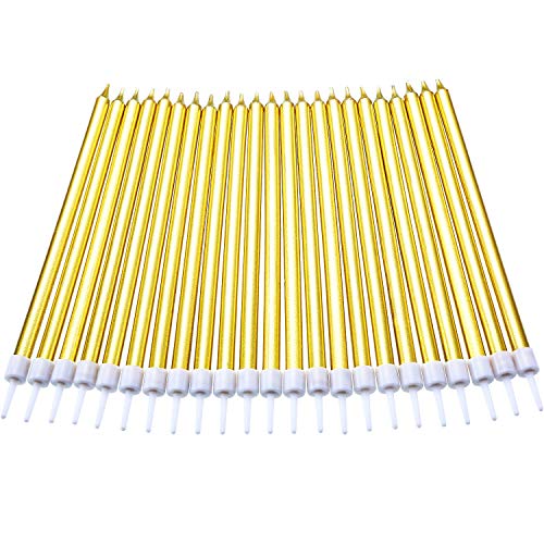 Blulu 50 Pieces Birthday Cake Candles Thin Cake Cupcake Candles