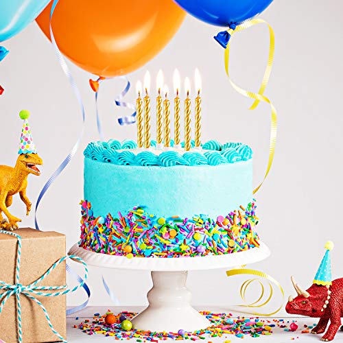 Blulu 50 Pieces Spiral Cake Candles In Holders Metallic Cake Cup