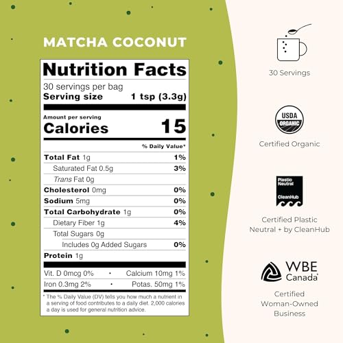 Blume Superfoods Latte Matcha Green Tea Powder - Matcha Powder w...