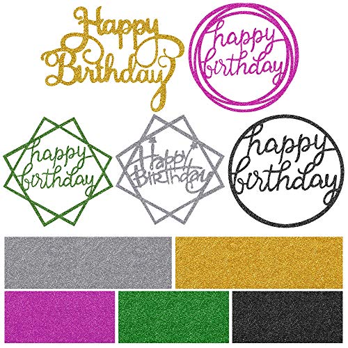 30 Pieces Glitter Happy Birthday Cake Topper Birthday Cupcake To