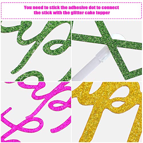 30 Pieces Glitter Happy Birthday Cake Topper Birthday Cupcake To