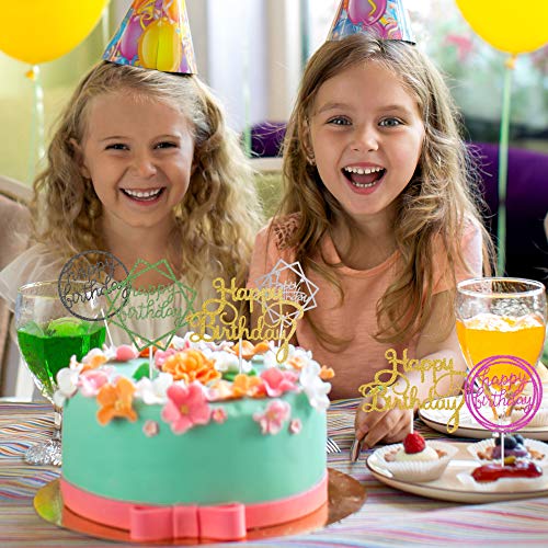 30 Pieces Glitter Happy Birthday Cake Topper Birthday Cupcake To
