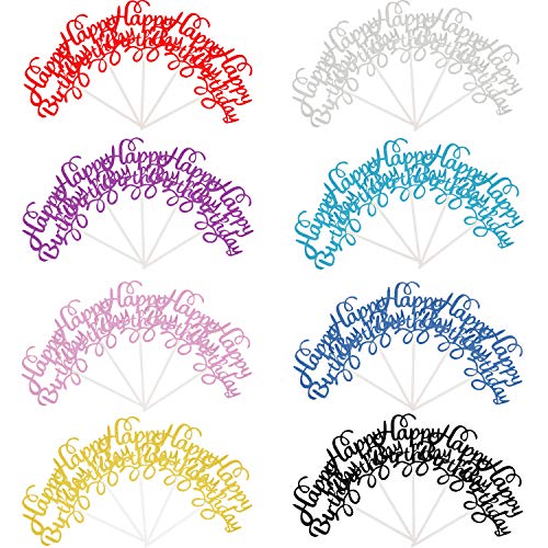 40 Pieces Happy Birthday Cupcake Toppers Birthday Cake Topper Pi