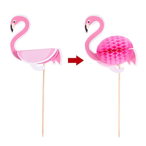 Boao 90 Pieces Flamingo Pineapple Coconut Tree Cupcakes Toppers