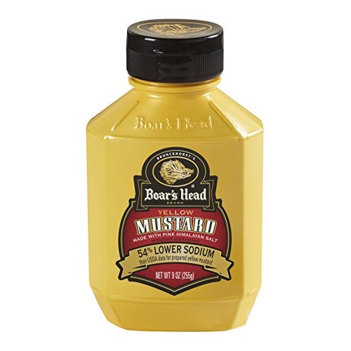 Boars Head 54% Lower Sodium Yellow Mustard, 9 Oz