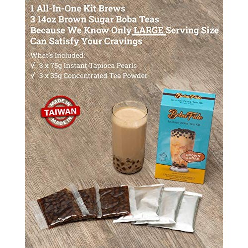 Boba Fide Boba Tea Kit W/ Instant Boba Pearls &Amp; Brown Sugar Milk