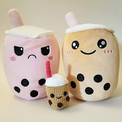 The Original Boba Tea Reversible Boba Plush - Happy To Mad Reve