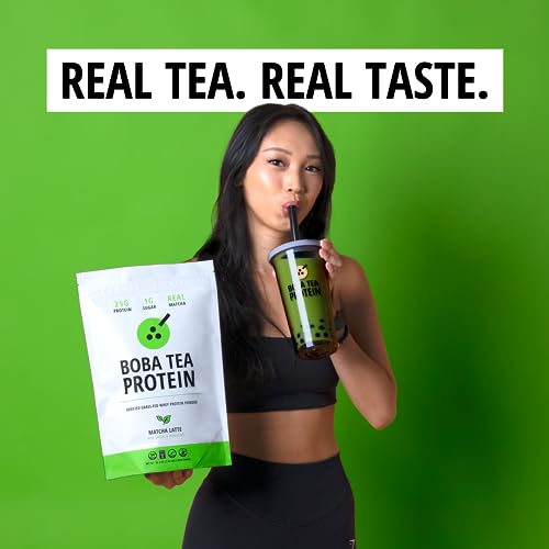 Boba Tea Protein Matcha Latte | 25g Grass-Fed Whey Protein Isola...
