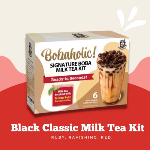 Bobaholic Instant Boba Tea Kit, Make 6 Big Servings With 40% Mor