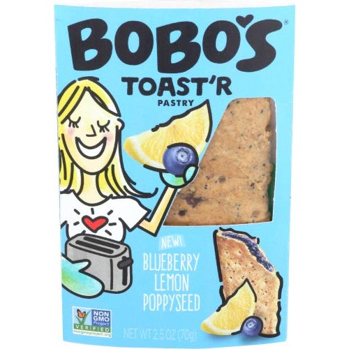 Bobos Oat Bar Blueberry Lemon Poppyseed Toaster Pastry, 2.5 Ounc