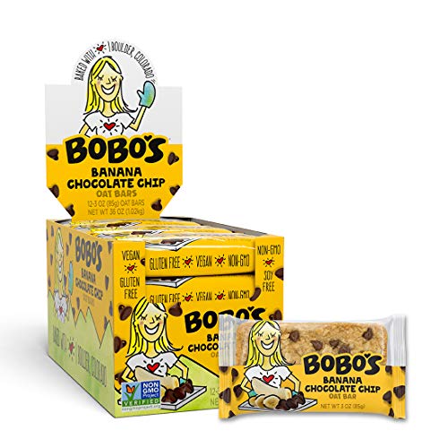 Bobos Oat Bars, Banana Chocolate Chip, 3 Oz Bar 12 Pack, Glut