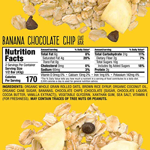Bobos Oat Bars, Banana Chocolate Chip, 3 Oz Bar 12 Pack, Glut