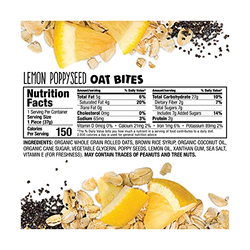 Bobos Oat Bites, Lemon Poppyseed, 1.3 Ounce Bites 5Ct Box, G