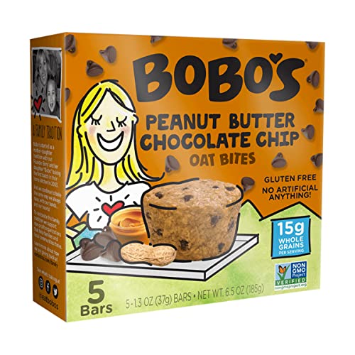 Bobos Oat Bites, Peanut Butter Chocolate Chip, 1.3 Ounce-5 Coun