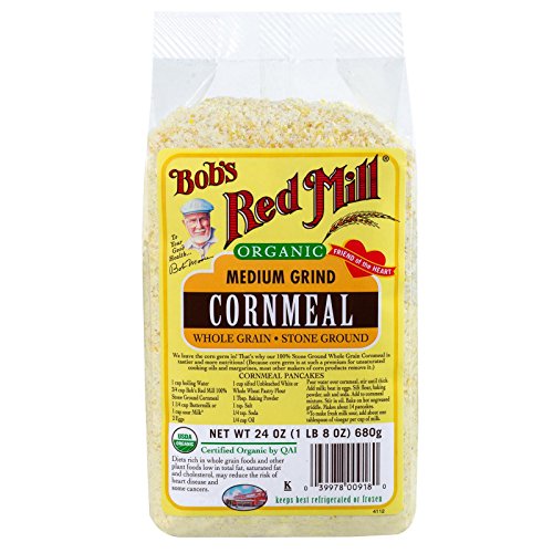 Bobs Red Mill Organic Cornmeal Medium, 24 Oz, 2 Pk