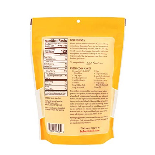 Bobs Red Mill Organic Corn Flour, 22 Oz Pack Of 4