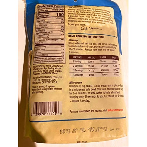 Bobs Red Mill 5 Grain Rolled Hot Cereal, 16 Oz
