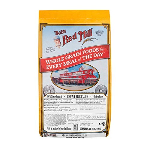 Bobs Red Mill Bulk Rice Flour, Brown, 25 Pound