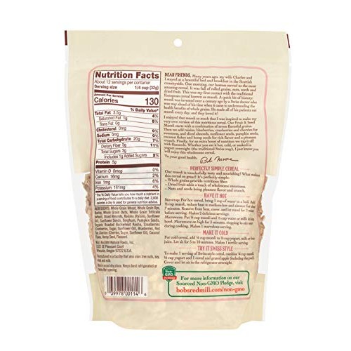 Bobs Red Mill Cereal Muesli Fruit Seed, 14 Oz