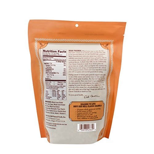 Bobs Red Mill Classic Whole Grain Granola, 12 Ounce Package Ma...
