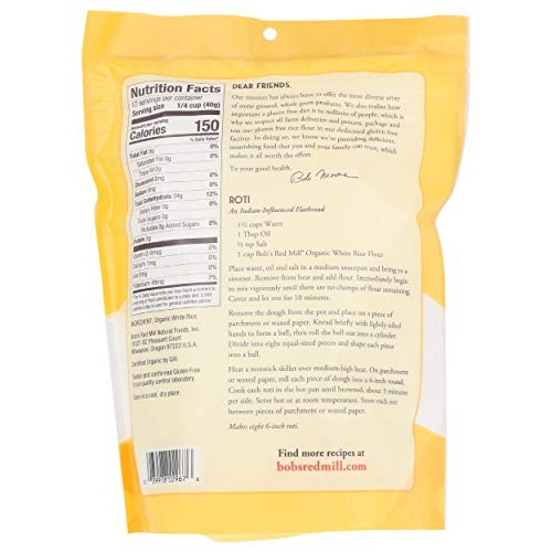 Bobs Red Mill, Flour White Rice Organic, 24 Ounce