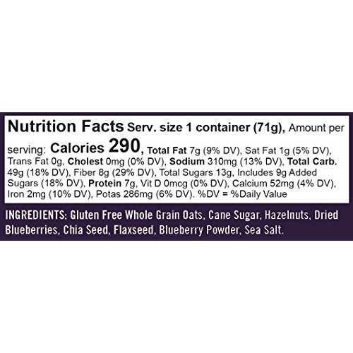 Bobs Red Mill Gluten Free Oatmeal Cup, Blueberry Hazelnut, 8 Count