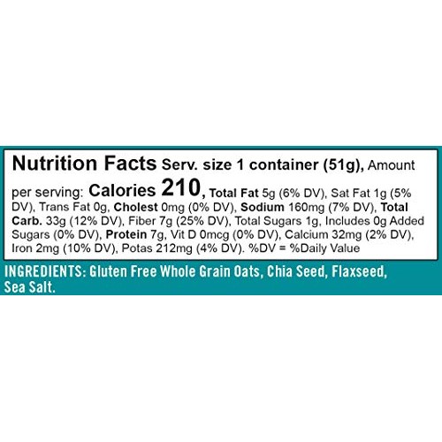 Bobs Red Mill Gluten Free Oatmeal Cup, Classic With Flax/Chia,