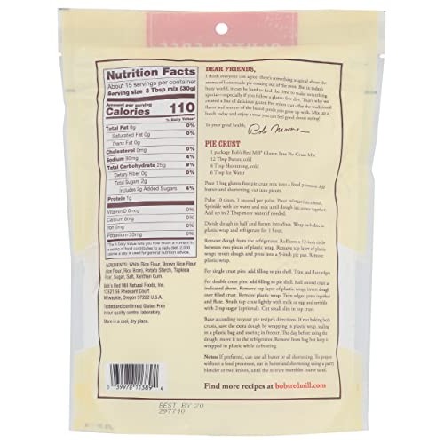 Bobs Red Mill Gluten Free Pie Crust Mix, 16 Oz