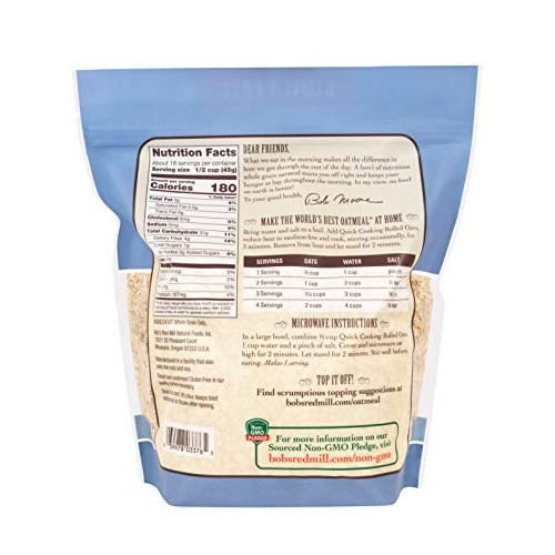 Bobs Red Mill Gluten Free Quick Cooking Rolled Oats, 28 Oz