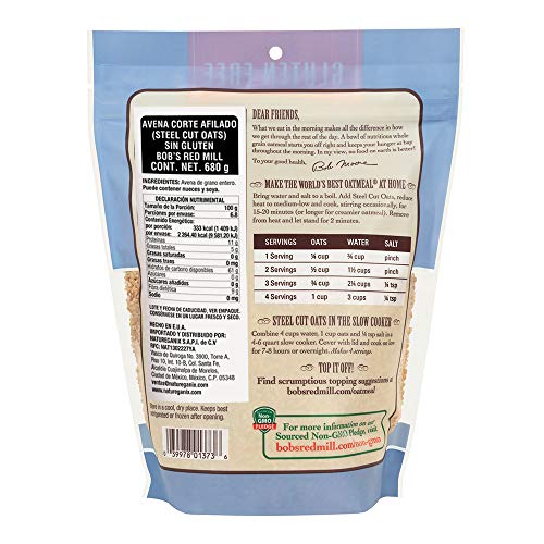 Bobs Red Mill Gluten Free Steel Cut Oats, 24 Oz