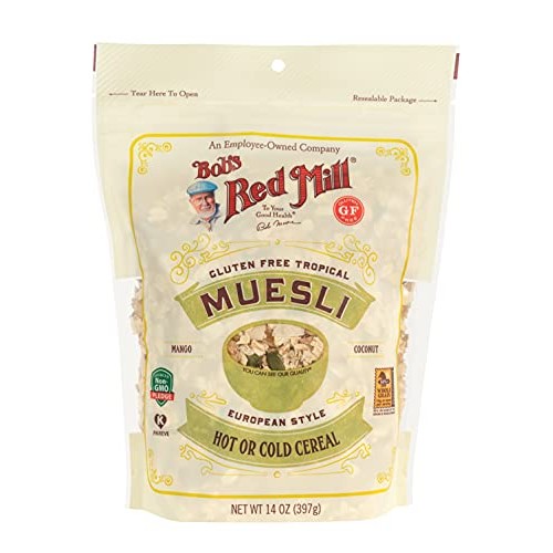 Bobs Red Mill Gluten Free Tropical Muesli, 14-ounce Pack of 4