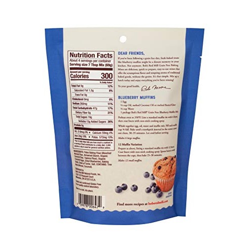 Bobs Red Mill Grain Free Blueberry Muffin Mix, 9-Ounce Pack Of 5