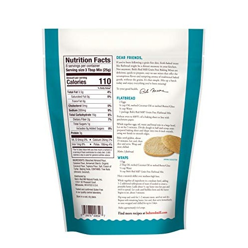 Bobs Red Mill Grain Free Flatbread Mix, 7.05Oz Pack Of 5
