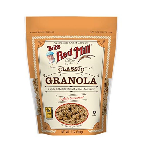 Bobs Red Mill Granola Natural NO-FAT ADDED, 12-ounces Pack of4