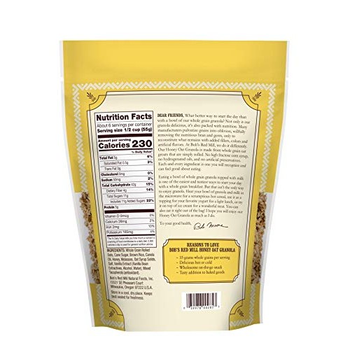 Bobs Red Mill Honey Oat Granola, 12-ounce Pack of 4