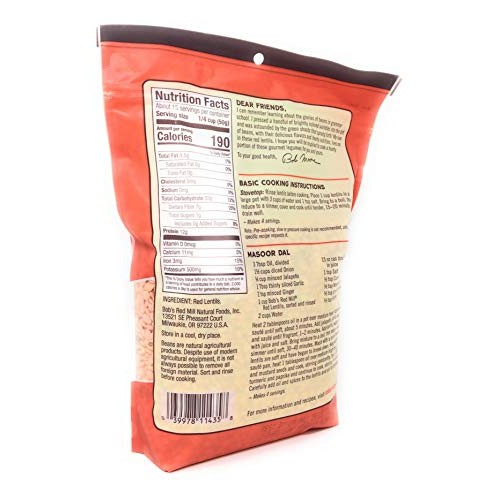 Bobs Red Mill, Lentils Red, 27 Ounce