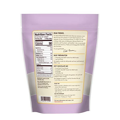 Bobs Red Mill Non Fat Dry Milk Powder, 22 Ounce Pack Of 1