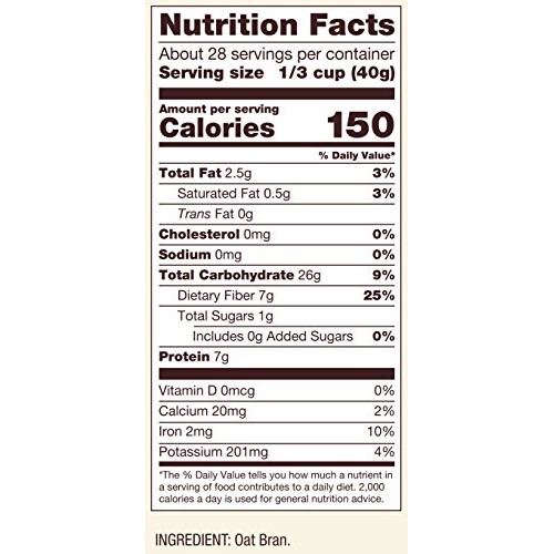 Bobs Red Mill Oat Bran Hot Cereal, 40 Oz