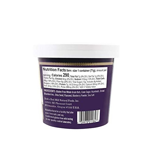 Bobs Red Mill Oatmeal Cup, Hazelnut Blueberry, 2.5 Oz