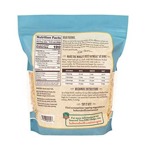 Bobs Red Mill Old Fashioned Regular Rolled Oats, 32 Oz
